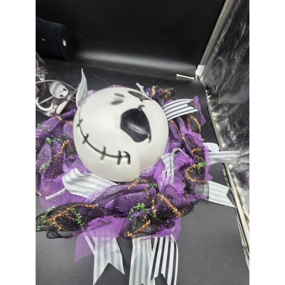 Nightmare Before Christmas Jack Wreath Plays Music & Lights up Works NEW